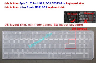 Keyboard Protector Skin Cover for Acer Nitro 5 spin NP515-51,Spin 5 15" SP515-51 - Image 1 of 4