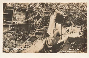 Zeppelin Wreckage Series A Photographic School of Farnborough #12 Postcard - Picture 1 of 2