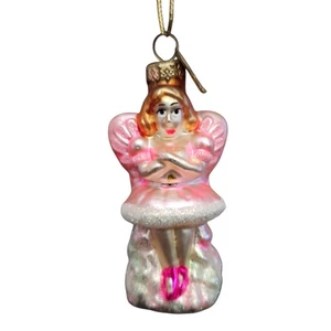 Christopher Radko Rosa Hada Ángel Adorno 3" Vidrio Soplado a Mano Brillo Pulido - Imagen 1 de 6