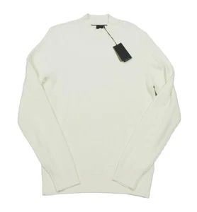 Boss Hugo Boss Men's Ivory Opale Waffle Knit Wool Cotton High-Neck Sweater - Picture 1 of 3