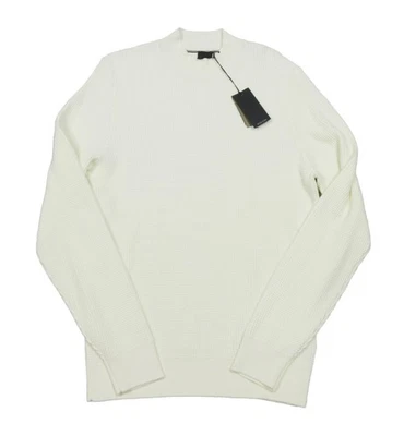 Suéter de cuello alto Boss Hugo Boss para hombre marfil ópalo tejido gofre lana algodón Foto 1 de 3