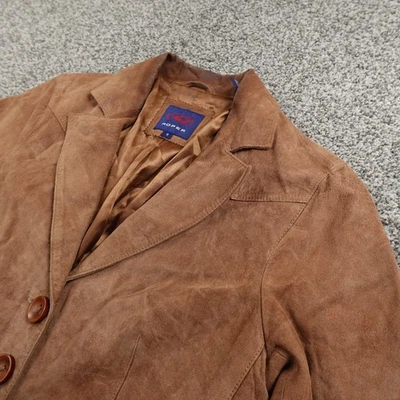 Chaqueta Roper Mujer S Marrón Gamuza Cuero Western Blazer Abrigo Botón Frontal Rodeo Foto 1 de 4