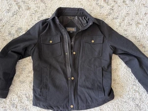 Pendleton Jacket Mens Medium Black Wool Blend Quilted Lined Shirt Jacket Zip - Picture 1 of 11