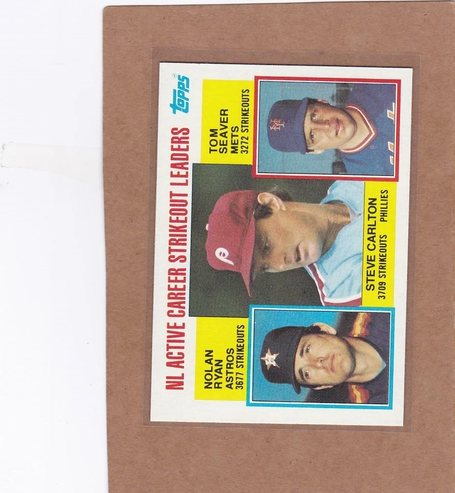 1984 TOPPS BASEBALL ACTIVE LEADERS #707 STEVE CARLTON NOLAN RYAN NMMT *E5015 - Image 1 of 1