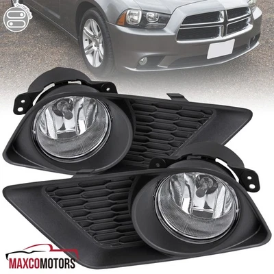 Fog Lights Fits 2011-2014 Dodge Charger Clear Bumper Lamps+Bulbs+Switch Kit Foto 1 de 4