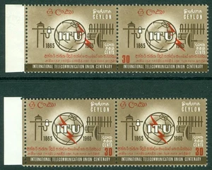 SG 506ea Ceylon 1965. 30c brown & red, variety value omitted on left stamp... - Picture 1 of 1