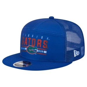 Men's New Era Royal Florida Gators Split Panel 9FIFTY Snapback Trucker Hat - Picture 1 of 5
