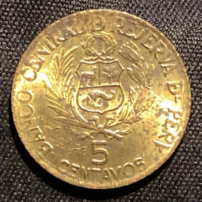 1965 Peru 5 Centavos 400th Anniversary 1565-1965 - VF (Very Fine) condition - Image 1 of 4