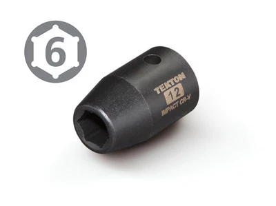 TEKTON 47767 1/2-Inch Drive by 12 mm Shallow Impact Socket, Cr-V, 6-Point - Image 1 of 2