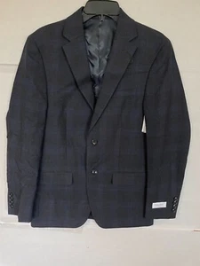 CHAQUETA DE TRAJE A CUADROS CALVIN KLEIN AZUL PARA HOMBRE TALLA 38 R NUEVA SIN ETIQUETAS - Imagen 1 de 5