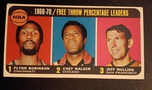 1970-71 Topps basketball FT Leaders- SP #4 Robinson/Walker/Mullins- VG (crease)
