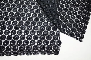 Unotrim 38" Navy Spiral Venice Lace Fabric All Over Both side Scalloped Edge - Picture 1 of 1