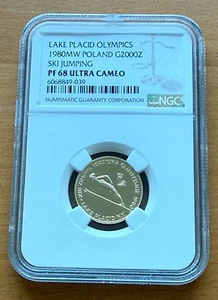 Poland 1980 MW Gold 2000 Zlotych NGC PF68UC Lake Placid Olympics - Ski Jumping - Picture 1 of 2
