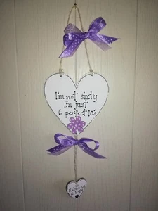 Birthday 60th Wooden Heart Plaque Friend add name Beautiful personalised gift - Picture 1 of 3