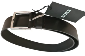 HUGO BOSS RUMMI LEATHER BELT W32IN BROWN NEW WITH TAGS - Picture 1 of 2