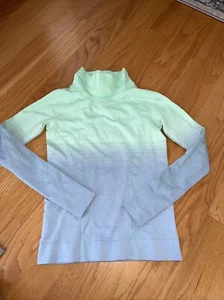 ivivva fly tech turtleneck long sleeve size 12 mint/lavender - Picture 1 of 7