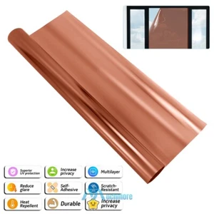 One Way Window Privacy Film Reflective Mirror Glass Window Coverings UV Blocking - Picture 1 of 56