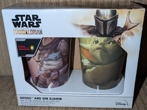 NUEVO JUEGO DE 2 VASOS DE PINTA STAR WARS MANDALORIAN (16 OZ) (GROGU + DIN DJARIN) - Imagen 1 de 4