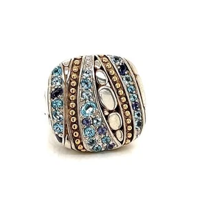 John Hardy Kali Iolite Topaz Sterling silver & 18k Yellow Gold Ring - Size 7 - Picture 1 of 8
