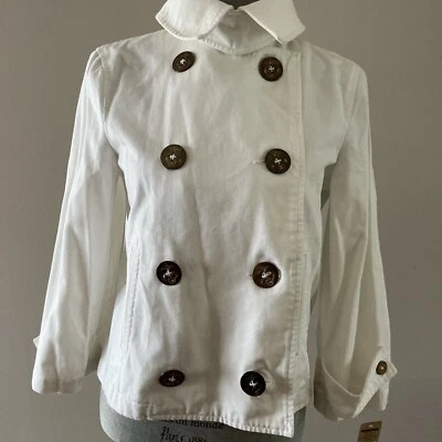 Chaqueta Ralph Lauren Blanca Náutica Provenza Moda Botones Grandes Algodón Preppy Foto 1 de 4