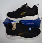 Skechers Mens Memory Foam Black Lace Up Trainers Casual Gym Shoes New UK Size 10