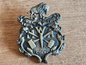 Modern Woodmen America Badge Pin Pinback 1911 MWA Connecticut Bison Vtg Antique - Picture 1 of 24