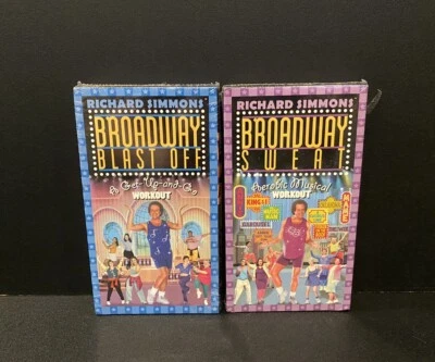 RICHARD SIMMONS BROADWAY BLAST OFF & BROADWAY SWEAT SEALED VHS SET LOT OF 2 - Image 1 of 4