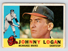 1960 Topps / #205 Johnny Logan / Milwaukee Braves / Raw Vintage Card