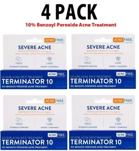 AcneFree, paquete de 4, tratamiento de manchas del acné Terminator 10 10% peróxido de benzoilo 1 fl oz - Imagen 1 de 5