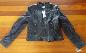 BNWT JUST JEANS Black Leather Jacket - Size 14 - Picture 1 of 5
