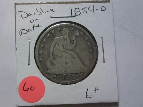 1854-O Seated Liberrty Half Dollar- doubling on date Cover