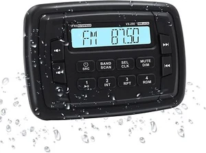 Waterproof Marine Stereo Radio Bluetooth Receiver AM FM Boat Truck Cart USB AUX - Picture 1 of 9