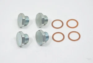 (4 Pack) 18mm x 1.5 Oxygen Sensor Hex Head Plug & Copper Gasket Steel Cap 02 - Picture 1 of 2