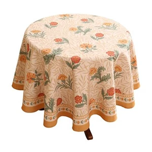Designer Floral Linen Table Cloth Durable Breathable Tabletop Cover Dacorativ... - Picture 1 of 9