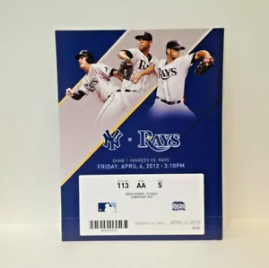 Derek Jeter Hit Ticket #3089 ~ 6 de abril de 2012 DÍA DE APERTURA TB Rays vs. Yankees de Nueva York - Imagen 1 de 2