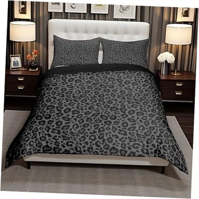  Conjunto de Cama African Cheetah Wildlife King Size Wild King 104 x 90" Preto - Imagem 1 de 4