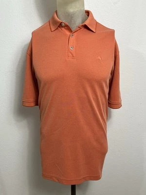 Tommy Bahama Polo Shirt Mens Large Orange Logo Short Sleeve Collared Polyester - Image 1 of 4