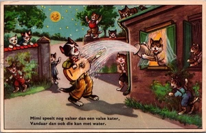 Anthropomorphic Cats Singing Postcard B271 - Picture 1 of 2