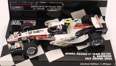 MINICHAMPS LUCKY STRIKE HONDA RA106 A DAVIDSON BRAZILAN GP 2006   1/43 F1 - Image 1 of 4