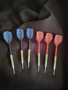 6 Metal Darts Soft Plastic Tip Red White And Blue - Picture 1 of 4