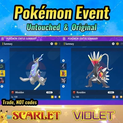 ✨ Shiny Miraidon Koraidon 🟣Event Paldea American GameStop ❤️ Scarlet Violet 💜 - Image 1 of 4
