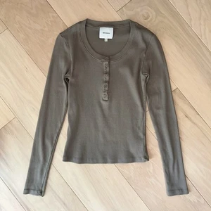Reformation Jayden Cotton Rib Henley Top Long Sleeve Women’s Small - Picture 1 of 5