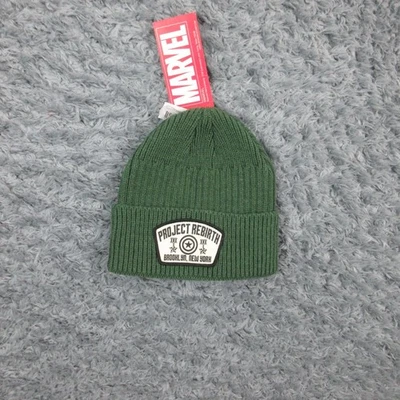 Gorro Marvel Project Renacimiento Talla Única Verde Puños Parche Acanalado Tejido Nuevo con Etiquetas Foto 1 de 4