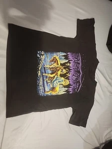 Vintage 90s Indian Native Horse Wolf Art Print Shirt  Ocotillo Tag - Picture 1 of 7