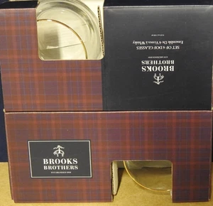 Brooks Brothers Double Old Fashioned Whiskey Glasses Set of 4 NEW - Picture 1 of 4