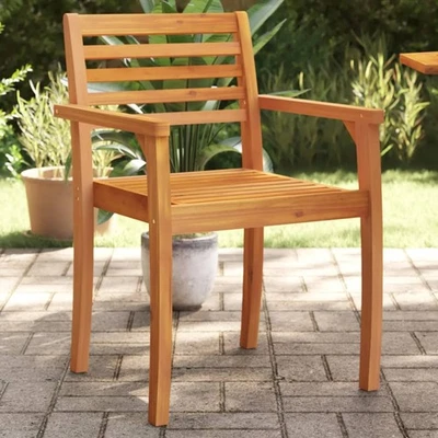 Garden chairs 8pc Natural Acacia Wood 59x55x85 cm Outdoor armchairs w/ armrests - Image 1 of 4