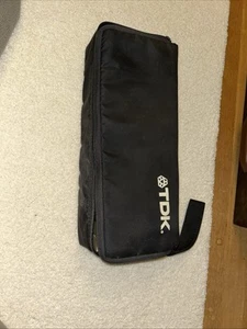 Vintage TDK Case Logic 15 Cassette Tape Storage Holder Zipper Carrying Black - Picture 1 of 4