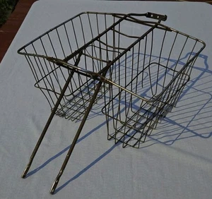 Vintage Bicycle Basket Wire Double Rear Mount Paperboy 19" W - Picture 1 of 21