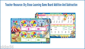 Teacher Resource: Dry Erase Learning Game Board Addition And Subtraction - Picture 1 of 1