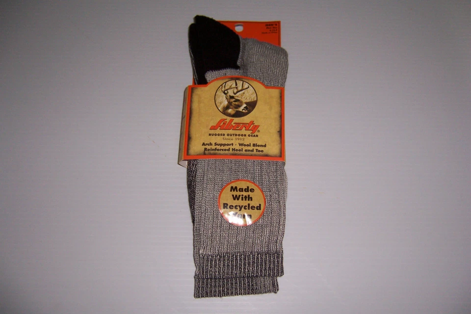 LIBERTY OUTDOOR GEAR 1 PAIR THERMAL WOOL BLEND MEN'S SOCKS SHOE SIZE 6-12.5 NWT! - Image 1 of 2
